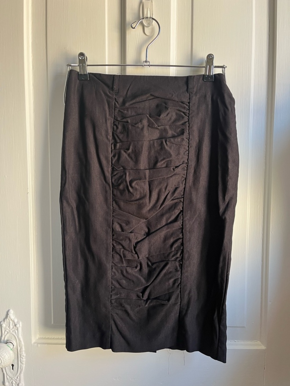 Vintage 90’s Black Ruched Pencil Skirt - Women's Classic Workwear